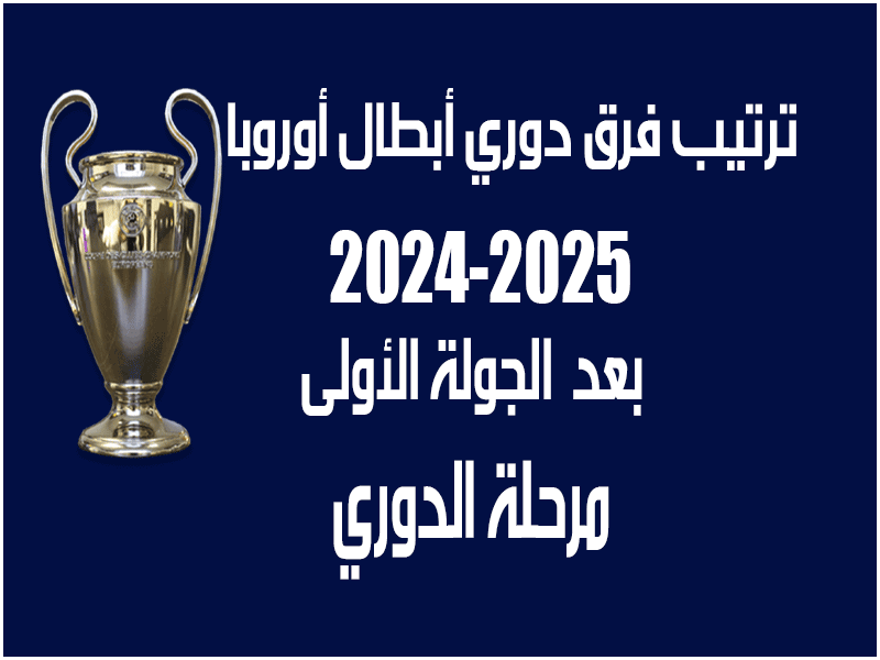 جدول ترتيب دوري أبطال أوروبا 2024-2025 بعد ج1